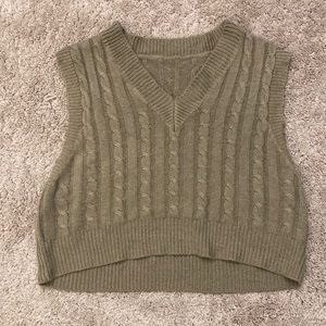Brown v-neck vest